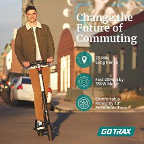 img 3 attached to Gotrax G4 Electric Scooter, 10" Pneumatic Tires, 25 Mile Range & 20Mph Speed By 350W Motor, Double Anti-Theft Lock System, Bright Headlight And Taillight For Adult - Foldable With Cruise Control