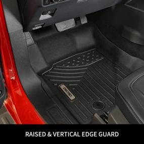img 3 attached to OEDRO Floor Mats Compatible For 2015-2022 Chevy Colorado Crew Cab / GMC Canyon Crew Cab, Unique Black TPE All-Weather Guard Includes 1St And 2Nd Row: Front, Rear, Full Set Liners