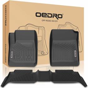 img 4 attached to OEDRO Floor Mats Compatible For 2015-2022 Chevy Colorado Crew Cab / GMC Canyon Crew Cab, Unique Black TPE All-Weather Guard Includes 1St And 2Nd Row: Front, Rear, Full Set Liners