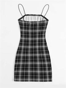 img 3 attached to Floerns Womens Plaid Bodycon Red Black Women's Clothing : Dresses