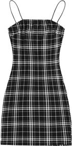 img 4 attached to Floerns Womens Plaid Bodycon Red Black Women's Clothing : Dresses