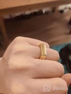 картинка 1 прикреплена к отзыву Набор из 4-х золотых массивных кольцевых колец для женщин, 18К настоящее золотое печатное полированное кольцо для стеклянной стопки - размеры 5-10 от David Angelboy