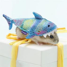 img 2 attached to 🦈 Cyeollo Small Animal Costume Shark: Adorable Halloween Outfits for Guinea Pig, Hamster, Ferret