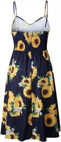 img 3 attached to Floral Midi Dress With Spaghetti Straps, Button Front, And Convenient Pockets For Women By OCHENTA