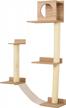 wall-mounted cat tree tower with sisal scratching posts, interior condo & multiple levels by pawhut logo
