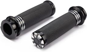 img 4 attached to 🏍️ Enhance Your 2008+ Touring Motorcycle with KEMIMOTO Brust Black 1 Inch Soft Handlebar Grips - Fly by Wire, Electronic Throttle Compatible!