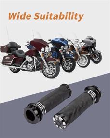 img 1 attached to 🏍️ Enhance Your 2008+ Touring Motorcycle with KEMIMOTO Brust Black 1 Inch Soft Handlebar Grips - Fly by Wire, Electronic Throttle Compatible!