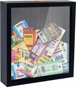 img 4 attached to Black 8X8 FramePro Ticket Shadow Box Top Loading Display Case With Slot For DIY Sweet Gift, Movie Travel Sporting Events Concert Ticket Stubs Drink Beer Caps Memory Box