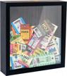 black 8x8 framepro ticket shadow box top loading display case with slot for diy sweet gift, movie travel sporting events concert ticket stubs drink beer caps memory box logo