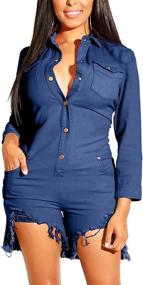 img 4 attached to Jumpsuits Elegant Clubwear Pockets Buttons Women's Clothing : Jumpsuits, Rompers & Overalls