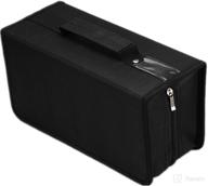 penlonda cd/dvd case holder organizer: 168 capacity disc storage wallet binder (black) logo