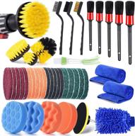 🧽 41-piece drill brush attachment set by shieldpro - ultimate car cleaning tools kit with detailing brushes for wheels, dashboard, leather interior, engine, air vents, and carpet - enhance your car detailing experience! logo