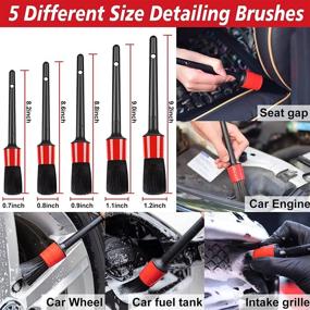 img 3 attached to 🧽 41-Piece Drill Brush Attachment Set by SHIELDPRO - Ultimate Car Cleaning Tools Kit with Detailing Brushes for Wheels, Dashboard, Leather Interior, Engine, Air Vents, and Carpet - Enhance your Car Detailing Experience!