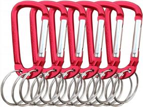 img 4 attached to Pack Of 6 D-Shaped Multifunctional Aluminum Alloy Carabiner Keychain Clips With 3 Key Rings By VictorsHome