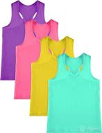 💃 satinior 4-pack girls dance tank tops with racerback, crop design, and sleeveless fit – perfect for gymnastics логотип