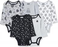 pack of 5 long-sleeve bodysuits for baby boys featuring disney, marvel, and star wars characters - amazon essentials logo