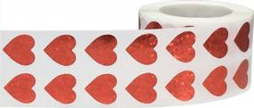img 1 attached to Add A Touch Of Love To Your Crafts - 1,000 Red Holographic Sparkle Heart Stickers For Valentine'S Day