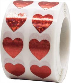 img 2 attached to Add A Touch Of Love To Your Crafts - 1,000 Red Holographic Sparkle Heart Stickers For Valentine'S Day