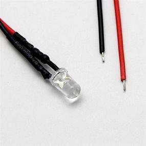 img 2 attached to 🚗 LAOMAO 1 Pack - 20 Pre-Wired White LED Bulbs for DIY Car Boat Toys Parties - 12V DC, 5mm Round Top Bulb Lamp