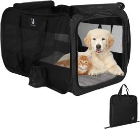 img 4 attached to Versatile Pet Carrier Dog Kennels and Crates for Large, Medium & Small Dogs: Indoor & Outdoor Training, Cat Houses, Puppy Cages, Soft-Sided Portable Travel Case