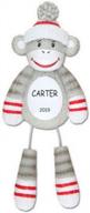 get into the festive spirit with personalized sock monkey kids christmas ornament! logo