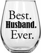 surprise your husband with momstir's best husband ever wine glass - perfect romantic present for anniversary, birthday or valentine's day! logo