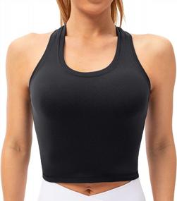 img 4 attached to Lavento Women'S Activewear Crop Top Workout Running Yoga Tank Tops