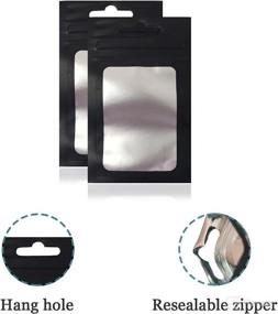 img 3 attached to 100 Pack of 1.9x2.5 Inch Resealable Airtight Zipper Lock Bags with Euro Hang Hole - Perfect for Zip Food Storage & Lock Pouch