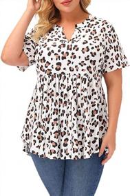 img 2 attached to Plus Size Women'S Tunic Tops: ALLEGRACE Short Sleeve Flowy Tunics For Leggings