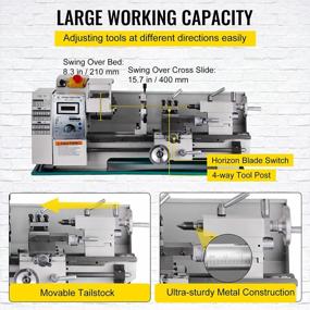 img 1 attached to Variable Speed Metal Lathe - BestEquip 8" X 16" Benchtop Mini Lathe With 3-Jaw Chuck For Precise Metal Turning Of Various Types, 0-2500 RPM, Ideal For Home Workshops And DIY Projects