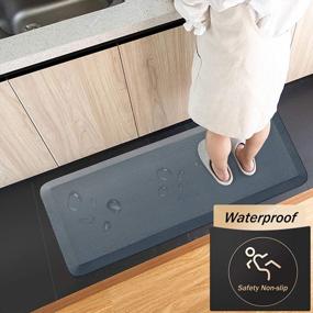 img 1 attached to DAILYLIFE Anti-Fatigue Kitchen Mat - Premium 3/4" Thick Comfort Mat For Home, Office & Garage - Non-Slip, Waterproof, Cushioned & Easy-To-Clean (Grey, 20" X 42")