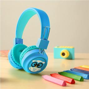 img 2 attached to 🔵 TinyGeeks Neo - Kids Wireless Headphones: Bluetooth/AUX/Calls, Safe Volume Limit, SGS & CPSIA Certified, 2022 Newest - Blue