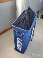 img 1 attached to Tall And Slim Collapsible Laundry Hamper With Breathable Mesh Cover And Silver Handle - Handy Hanging Basket For Travel, Waterproof And Upgraded With Linen Fabric By Caroeas review by Lori Brock