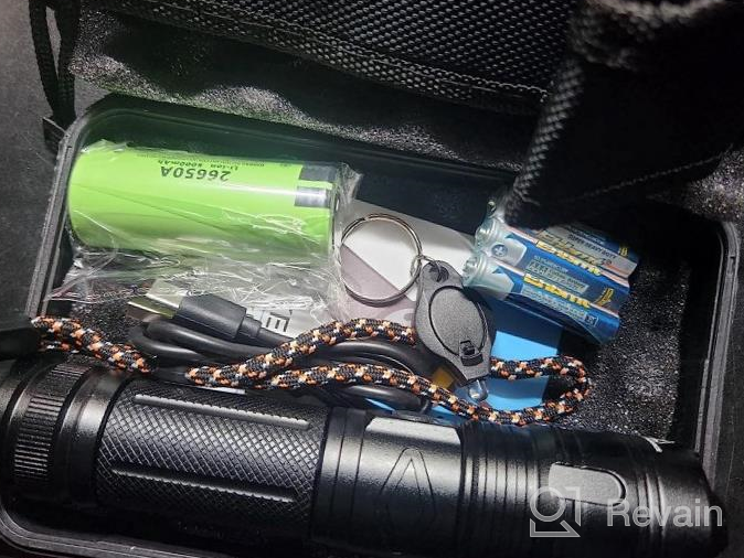 img 1 attached to KEPEAK Rechargeable LED Tactical Flashlight - 10000 Lumens Super Bright, Waterproof & Zoomable For Camping, Hiking & Emergency review by Brandon Guidroz