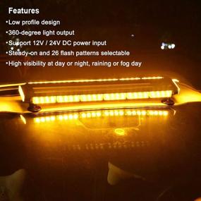 img 3 attached to Enhance Safety with WOWTOU Rooftop Safety Flashing 56 LED Amber Strobe Light Bar!