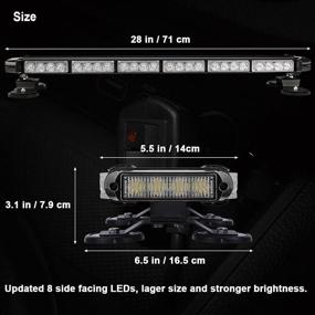 img 2 attached to Enhance Safety with WOWTOU Rooftop Safety Flashing 56 LED Amber Strobe Light Bar!