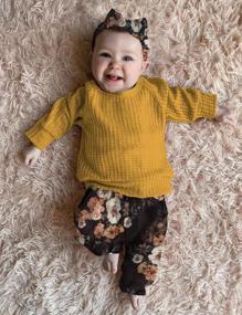 img 3 attached to Toddler Girl Fall Winter Outfits: Long Sleeve Floral Sweatshirt Top And Pants Set By KANGKANG