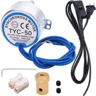 synchronous turntable motor electric motor 2.5-3rpm/min 50/60hz 4w ccw/cw ac100~127v - perfect for cup turner, cuptisserie rotator with 7mm flexible coupling- tyc-50-2.5-3r-xllb1pcs by twidec logo