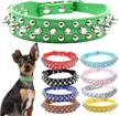 doggyzstyle spiked studded rivet leather dog collar for cats puppy small medium pets(green,xxs) logo