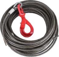 🔒 mophorn winch cable 3/8" x 50' - 4400lbs wire rope with fiber core, self locking swivel hook (50ft) logo