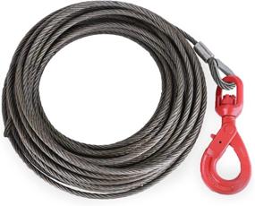 img 2 attached to 🔒 Mophorn Winch Cable 3/8" x 50' - 4400LBS Wire Rope with Fiber Core, Self Locking Swivel Hook (50ft)