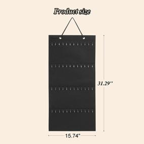 img 3 attached to Настенный органайзер для ювелирных изделий с 48 крючками и 4 слоями войлочного хранилища - идеально подходит для ожерелий, браслетов и цепочек - идеально подходит для украшения дома, магазина или ярмарки - элегантный черный дизайн