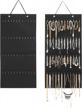 wall-mounted jewelry organizer with 48 hooks and 4 layers of felt storage - perfect for necklaces, bracelets, and chains - ideal for home, store, or fair decoration - sleek black design logo
