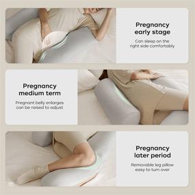 img 2 attached to 🤰 Pregnancy Maternity Body Pillow for Back, Legs, and Belly Support – Must-Have for Sleeping Comfort – Plump & Fluffy - H Shape Casual Use Full Body Pillow with Removable Cover – 47.2 Inch - Grey