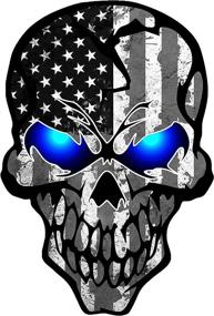 img 2 attached to Reflective Black American Flag Sticker - 3 Pack Skull Decal for Car, Truck, Motorcycle, Laptop, and More