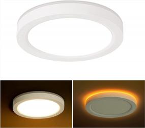 img 4 attached to Upgrade Your Ceiling With 7.5 Inch LED Flush Mount Light: Dimmable, Night Light, High CRI, 1275 LM, 3 Selectable Color Temperatures & 3 Mounting Options