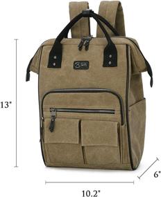 img 2 attached to 🎒 Vintage Canvas Leather Backpack: Ideal Rucksack for Casual Outdoor Travel