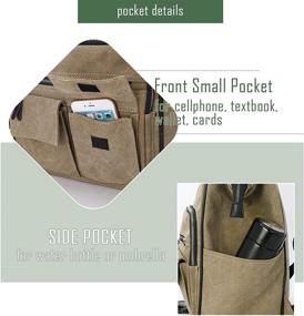 img 1 attached to 🎒 Vintage Canvas Leather Backpack: Ideal Rucksack for Casual Outdoor Travel