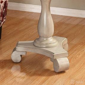 img 1 attached to 🪑 Roundhill Furniture Rene Round Wood Pedestal Side Table, Antique White - Stylish Single Piece for Timeless Décor