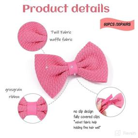 img 1 attached to Adorable 60PCS Baby Hair Clips Bows for Fine Hair - Perfect Toddler Hair Accessories for Infant Baby Girls in Pairs